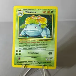 Pokemon TCG Venusaur 15/102 Base Set Holo Rare 1999 English Card - Image 1