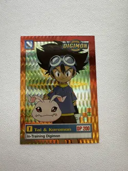 2000 Upper Deck Digimon Holo Tai and Koromon 4 of 34 Trading Card - Image 1