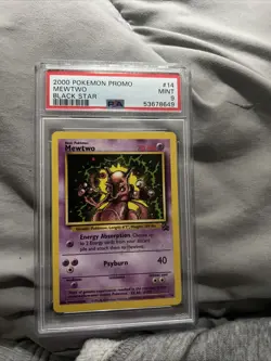 2000 Pokemon Promo #14 MEWTWO Black Star WOTC Common Base Set Pokemon Card PSA 9 - Image 1