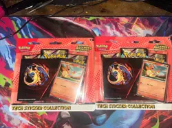 Pokemon Ascended Heroes Tech Sticker Collection Set of 2 Charmander NEW - Image 1