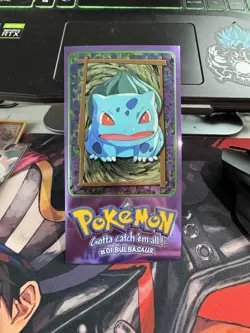 1999 Topps Pokemon TV Tin Topper Jumbo #3 of 5 #01 Bulbasaur Series 1 TCG Foil - Image 1