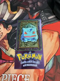 1999 Topps Pokemon TV Tin Topper Jumbo #3 of 5 #01 Bulbasaur Series 1 TCG Foil - Image 3