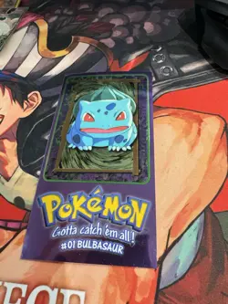 1999 Topps Pokemon TV Tin Topper Jumbo #3 of 5 #01 Bulbasaur Series 1 TCG Foil - Image 4