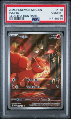2025 POKEMON MEG EN-MEGA EVOLUTION ILLUSTRATION RARE #138 VULPIX PSA 10 - Image 1