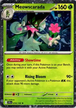Meowscarada (Cosmos Holo) 018/159 Rare Journey Together Pokemon Near Mint - Image 1