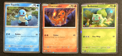 HD COSMOS HOLO Kanto Starters Set - Pokemon 151 Poster Promo Squirtle Charmander - Image 1