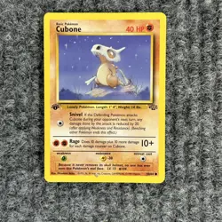 Vintage Pokemon Jungle 1st Ed Cubone # 150/64 Common NM - Image 1