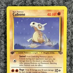 Vintage Pokemon Jungle 1st Ed Cubone # 150/64 Common NM - Image 3