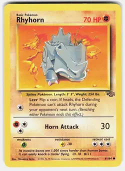 Rhyhorn 61/64 Common Jungle Pokemon Unlimited Lightly Played - Image 2