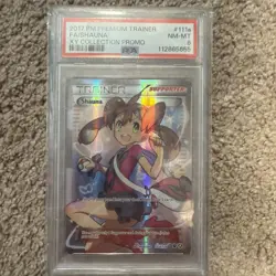 2017 POKEMON PREMIUM TRAINER XY COLLECTION PROMO #111A FULL ART/SHAUNA PSA 8 - Image 1