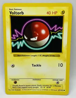 Pokemon Voltorb Basic 67/102 Base Set Regular 1999 Wizards MP - Image 1