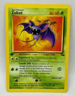 Pokemon Fossil 1st Edition Zubat 57/62 Non Holo - Image 1