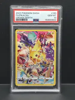 Pokemon Pikachu TCG Crown Zenith Holo Full Art Secret Rare Card PSA 10, 160/159 - Image 1