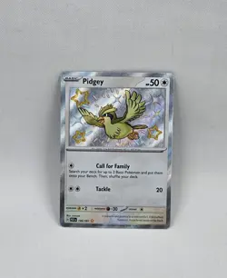 Shiny Pidgey 196/091 SV: Paldean Fates Holo Pokemon Card - Image 2