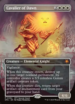 MTG Cavalier of Dawn - Foil - Borderless, NM-Mint, English Special Guests - Image 1