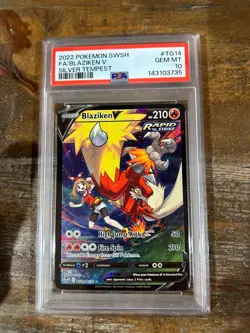 POKEMON 2022 Silver Tempest Full Art BLAZIKEN V #TG14 PSA 10 Gem Mint RARE 2 - Image 1