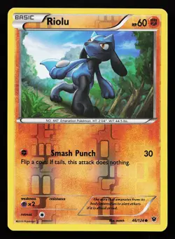 Riolu 46/124 Reverse Holo XY Fates Collide Pokemon Card - Image 1