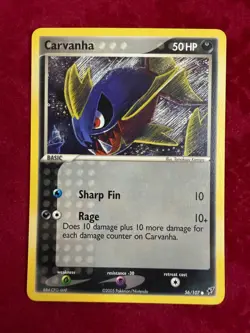 Pokemon TCG Carvanha Non-holo 56/107, EX Deoxys (NM) - Image 1