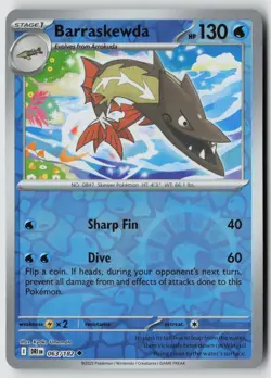 Barraskewda 063/182 Uncommon Destined Rivals Pokemon Reverse Holo Near Mint - Image 1