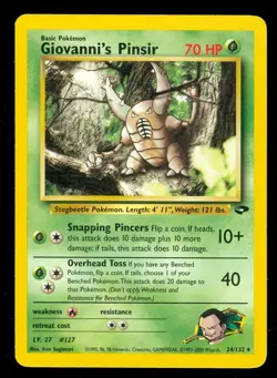 Pokemon GIOVANNI'S PINSIR 24/132 Gym Challenge - RARE - MOD PLAY - Image 1