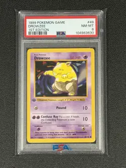 1999 Pokemon Base Set Shadowless 1st Edition Drowzee #49 PSA 8 NM-MT English - Image 1