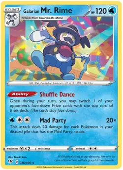 Pokemon - Galarian Mr. Rime - 036/189 - Rare - Darkness Ablaze - NM/M - Image 1