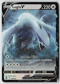 Lugia V 138/195 Holo V Rare Silver Tempest Pokemon Near Mint - Image 1
