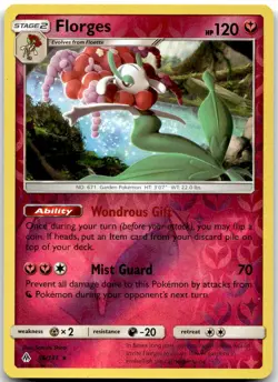 Pokemon Florges Forbidden Light SM06 #86/131 Rare Reverse Holo LP BUY 2, 1 FREE! - Image 1