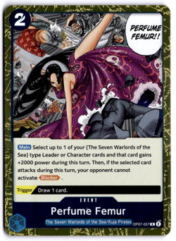 OP07-057 Rare Foil English One Piece TCG Card Femur Perfume Edition - Image 1