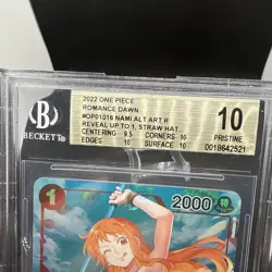 One piece TCG Nami (Parallel) - Romance Dawn (OP01) - BGS 10 Pristine - Image 2