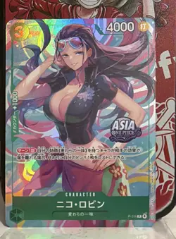 Nico Robin P-111 Promo One Piece TCG Japanese Asia Stamp - Image 1
