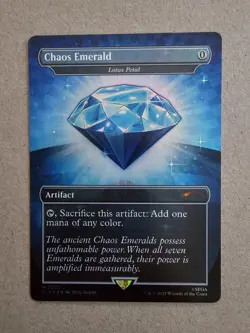Chaos Emerald (7033) Blue Foil - Lotus Petal - Sonic Secret Lair - Magic MTG - Image 1
