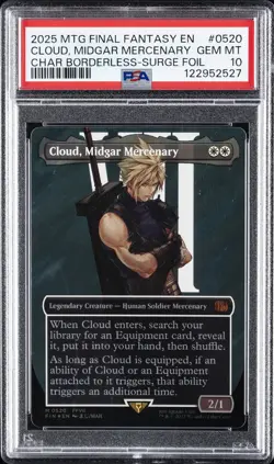 2025 MTG FINAL FANTASY #0520 CLOUD, MIDGAR MERCENARY PSA 10 - Image 1