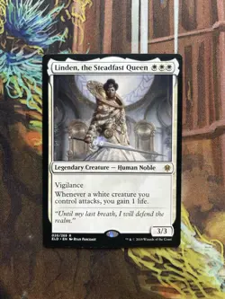 1x Linden, the Steadfast Queen NM, English MTG Throne Of Eldraine - Image 1