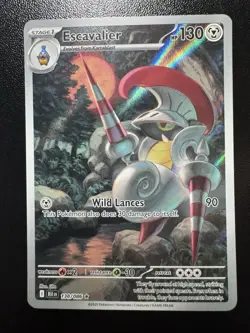 Pokemon SV Black Bolt Escavalier Illustration Rare Card 138/086 NM Holo - Image 1