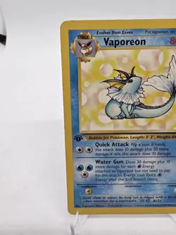 Vaporeon 28/64 1st Edition Jungle Set Pokemon TCG 1999 Kagemaru Himeno MP - Image 3
