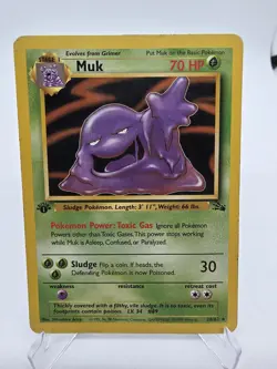 Muk 28/62 1st Edition Fossil Set Pokemon TCG 1999 Rare Regular MP - Image 1