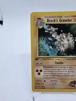 Brock's Graveler 34/132 1st Edition Gym Heroes Pokemon TCG 2000 LP/NM - Image 3