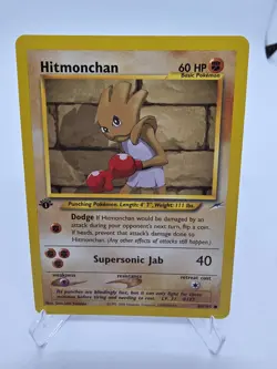 Hitmonchan 69/105 1st Edition Neo Destiny Pokemon TCG 2002 Common Regular NM - Image 1