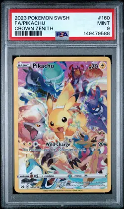 Pikachu 160/159 Sword Shield Crown Zenith Pokemon PSA 9 - Image 1