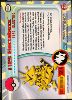 2000 Topps Pokemon TV Animation Edition Series 3 Holo Foil #125 Electabuzz - Image 2