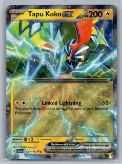 Tapu Koko ex 051/159 Double Rare Journey Together Pokemon Near Mint - Image 1