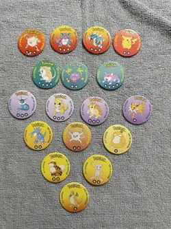 Lot of *17* 1998 POKEMON POGS Pikachu Mew Dragonite Gyarados + Case Palkia Pink - Image 1