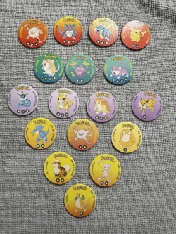 Lot of *17* 1998 POKEMON POGS Pikachu Mew Dragonite Gyarados + Case Palkia Pink - Image 2