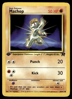 Pokemon TCG Team Rocket 1st Edition #59/82 Machop LP+ - Image 1