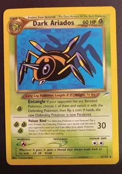 Pokemon TCG Dark Ariados 17/105 Neo Destiny Unlimited Regular Rare LP - Image 1