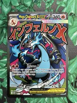 Mega Charizard X EX 023 Promo Pokemon Mega Evolution Phantasmal Flames - Image 1