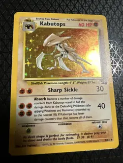 Kabutops 9/62 Holo Rare Unlimited Fossil Pokemon 1297 - Image 4
