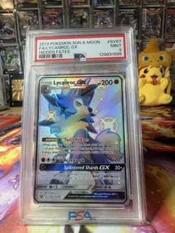 Lycanroc GX Hidden Fates Shiny Vault Holo Rare SV67/SV94 Pokemon PSA 9 - Image 1