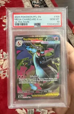 Pokemon Mega Charizard X ex Ultra Rare Holo Phantasmal Flames 109/094 PSA 10 - Image 1